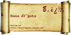 Basa Ágota névjegykártya