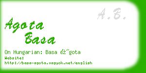 agota basa business card